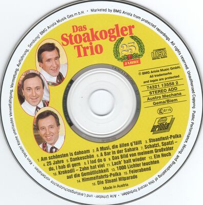 Das Stoakogler Trio - A Musi, Die Ållen Gfållt-cd
